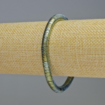 Bracelet Hematite Rondel Wave Color Green, diameter 6x1 mm, length 18 cm, stretch