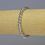 Hematite bracelet with faceted beads, silver color, 6 mm diameter, 18 cm length, stretch