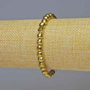 Gold-Colored Faceted Hematite Bracelet