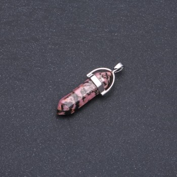 Hexagonal Rhodonite Pendant 39x32x9 mm