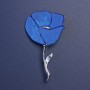 Blue Pearlescent Poppy Brooch