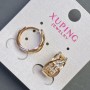 Xuping Earrings 9x15mm "18K Gold Plating" with White Crystals