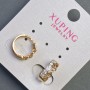 Xuping Earrings 13x5 mm '18K Gold Plating' with White Crystals