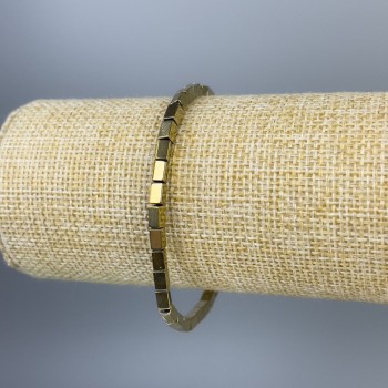 Golden hematite bracelet with rectangular beads