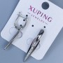 Xuping Rhodium-Plated Earrings with White Crystals, 38 mm in length +