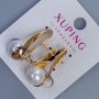 Earrings Xuping 18k Gold Plating with Mallorca Pearl, 10 mm diameter, 27 mm length