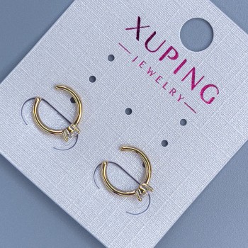 Каф Xuping з білим кристалом, діаметр 10х2мм+- Позолота 18К