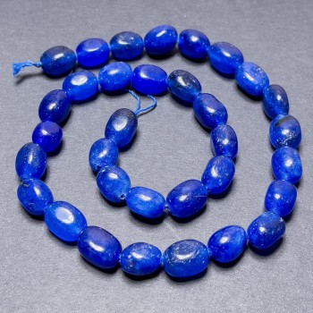 Faceted Synthetic Quartz Beads on Thread, 10x7 mm, 37 cm length +/-