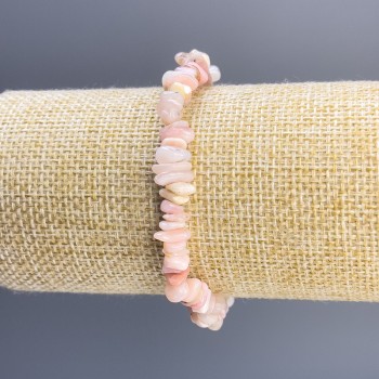 Pink Opal Chip Bracelet, 8x3 mm, 18 cm, stretch