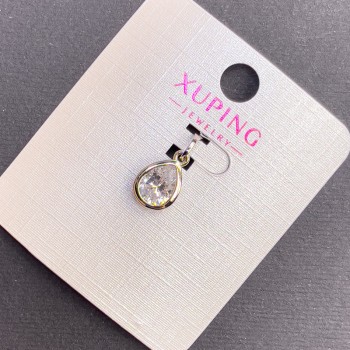 Кулон Xuping з білим кристалом, діаметр 8мм+ -, довжина 16мм+- родій