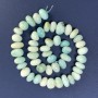 Larimar natural stone beads, faceted, 12-14×7-9 mm, on thread, length about 38 cm