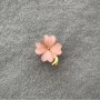 Four-Leaf Clover Brooch with Pink Cat's Eye, Golden Metal 21×16 mm+