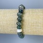 Moss Agate Faceted Bead Bracelet