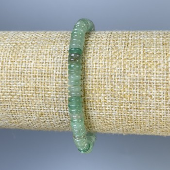 Jade Rondelle Bracelet, 6x2 mm, 18 cm, stretch