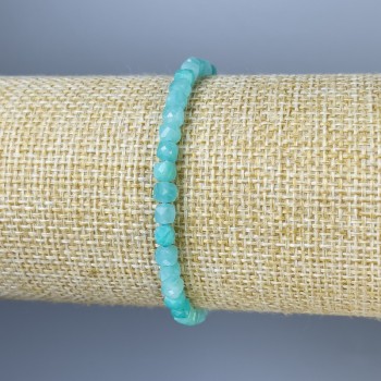 Браслет Амазоніт гарнований кубик, діаметр 4мм+-, довжина 18см+- стрейч