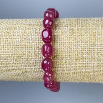 Faceted Tourmaline Bracelet, 10x8 mm diameter, 18 cm length, stretch