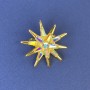 Brooch Star Rainbow Rhinestones Golden Metal 30mm+