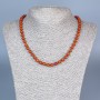 Red Jasper Necklace, Smooth Beads, 6.5 mm Diameter, 48 cm Length, with Clasp
