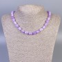 Necklace Lavender Amethyst, Faceted Beads, diameter 11x7 mm, length 45 cm, with clasp