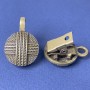 Bronze-colored brooch clasp for cardigan, diameter 20 mm ±, length 52 mm ±