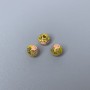 Cloisonné Rondelle Bead Pink-Yellow-Lilac Enamel, Diameter 6x5 mm, Hole Diameter 1 mm, Gold-Colored Metal, 1 piece