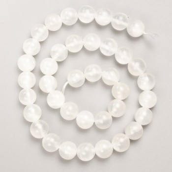 Howlite Beads - Smooth Ball on Thread, 10mm Diameter, 40 cm Length