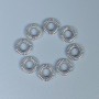 Bead insert finding, silver metal color, diameter 9×2 mm ±, hole diameter 4 mm ±, packaging 36 pcs