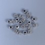 Bead insert findings, silver color, 3x3 mm diameter with 1 mm hole, packaging 20 g (~150 pcs)