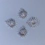 Sun Pendant, silver metal color, size 17x15x2.5 mm, hole diameter 1 mm, packaging 14 pcs