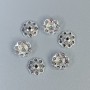 Bead cap findings, silver-colored metal, 8×1 mm, with 0.9 mm opening, packaging 54 pcs