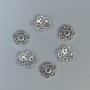 Bead cap findings, silver color, outer diameter 10 x 0.5 mm, hole diameter approx 2 mm, packaging 20 g (~85 pcs)