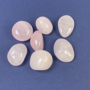 Souvenir Natural Stone Rose Quartz Faceted Bead — Sizes 13x18-20x18 mm (+/-) — Weight 4-8 g (+/-) per piece (price per 100 g)