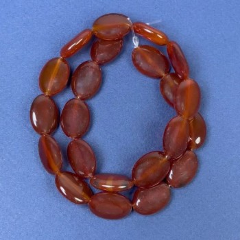 Carnelian Beads on Thread, Oval, 18×12 mm diameter, length 37 cm