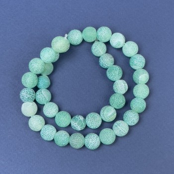Frosted Agate Beads on a Thread, Smooth Bead, 10 mm Diameter, 37 cm Length +