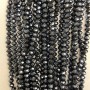 Beads Czech Crystal on Beading Thread: Black Matte Faceted Rondelle, Diameter 8x6 mm, Length 40 cm