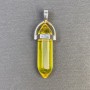 Hexagonal pendant with yellow glass crystal ball, 8×31×41 mm+