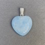 Heart Pendant with Natural Aquamarine, 20x20mm+