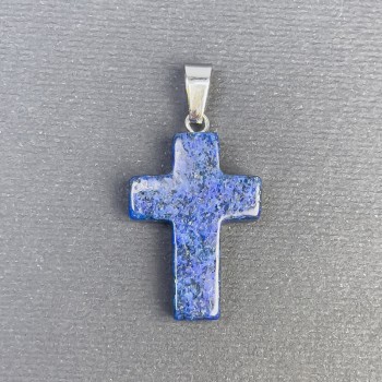 Cross Pendant in Lapis Lazuli-Toned Stone 25×18×36 mm+