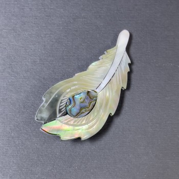 Brooch-pendant Haliotis Piryna, Silver Color, Silver Metal, 58x27mm+