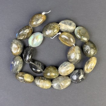 Labradorite Beads, Faceted 22x15mm +/- on Thread, Length 40 cm+