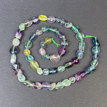 Faceted Fluorite Beads 7x6 mm on Thread, Length 42 cm