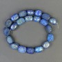 Faceted lapis lazuli beads 18x13 mm on beading wire, 38 cm long
