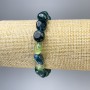 Agate bracelet with faceted beads, 10×9 mm diameter, 18 cm length, stretch
