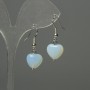 Moonstone Heart Earrings 12mm±, length 30mm±
