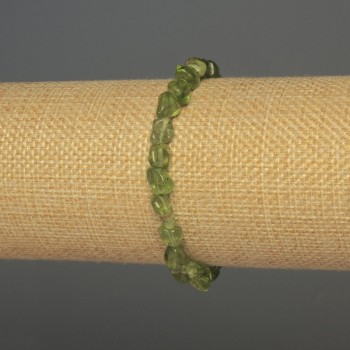 Браслет Хризоліт галтівка, діаметр 7х6мм+-, довжина 18см+- стрейч