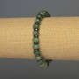 Bracelet with Green Strawberry Quartz Rondelle Beads, 8.5x5mm diameter, Hematite 6x2mm, 18cm length, stretch