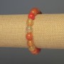Carnelian bracelet with smooth beads, 10mm diameter ±, 18mm length ±, elastic