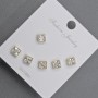 Stud Earrings with White Crystals
