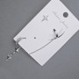 Ear cuff with a stud, silvery metal, length 47 mm +/- white crystals