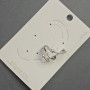 Cafe-shaped stud earring in silver-tone metal, 18x27 mm, with white crystals